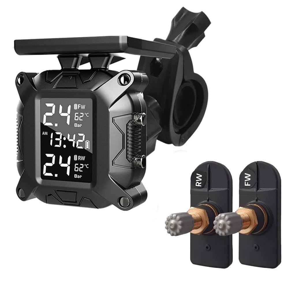 DHUNIKART Motorcycle Internal Wireless Solar Tire Pressure Monitoring System, USB Rechargeable TPMS for Motorcycle with 2 Internal Sensors Digital 1.5" LCD Display, Two Wheeled Motorcycle TPMS (B09XXWLTKK) Amazon Price History, Amazon Price Tracker