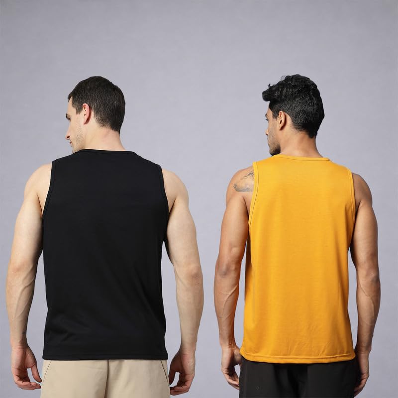 Image of CHKOKKO Tank Tops Sleeveless T-Shirt for Men Gym Wear Vest Solid Stylish Round Neck Running Sando for Sports Workout Fitness & Casual or Beach Wear