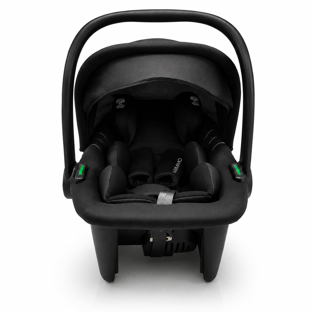 Silla de auto recién nacido (Grupo 0+) i-Size a contramarcha | Homologada ECE R129, reposacabezas 8 posiciones, reductor incluido, capota extensible, ultraligera 2,80 kg | Mimmo Negra Asalvo