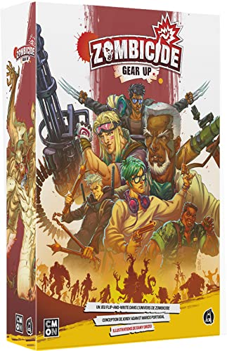 ASMODEE Cmon Zombicide Gear Up - Juegos de Mesa - Juegos de Cartas - Juego cooperativo - Flip-and-Write - Juego para Adultos y niños a Partir de 14 años - 1 a 6 Jugadores - Versión Francesa