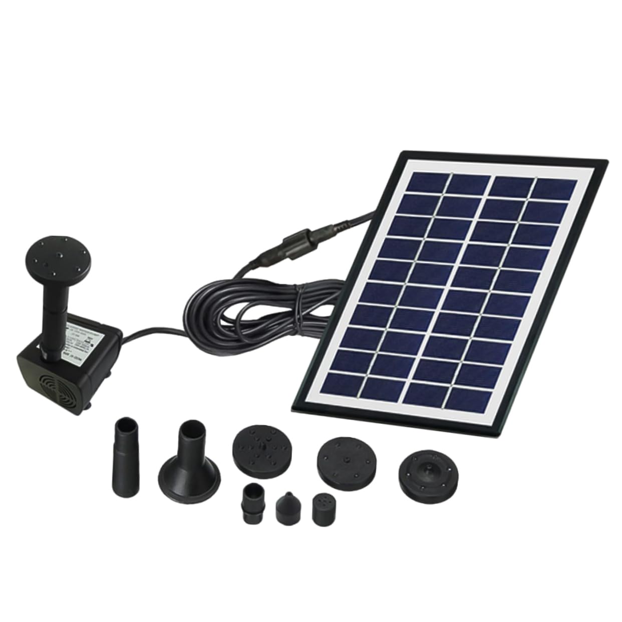 Fontana Solare Galleggiante da Giardino 2w, ABS Nero