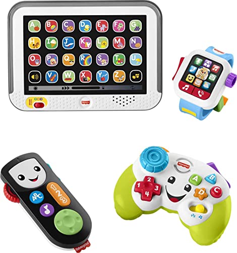 Image of Fisher-Price Baby & Toddler Toys Laugh & Learn Tune in Tech Set, 4 Learning Activities for Interactive Pretend Play Infants Ages 6+ Months