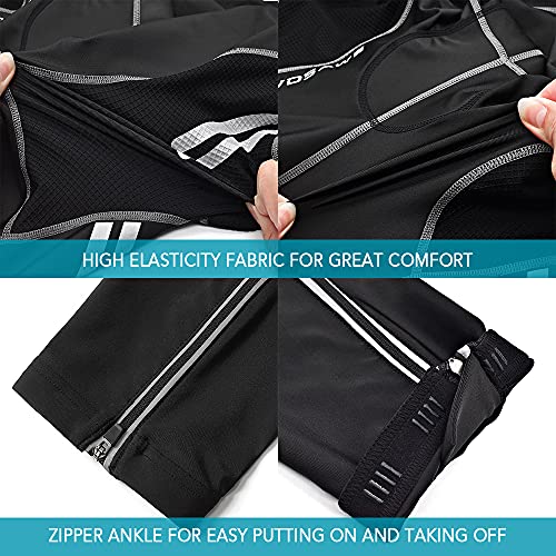 yeacher Calça de bicicleta masculina acolchoada meia-calça de bicicleta ao ar livre para ciclismo de