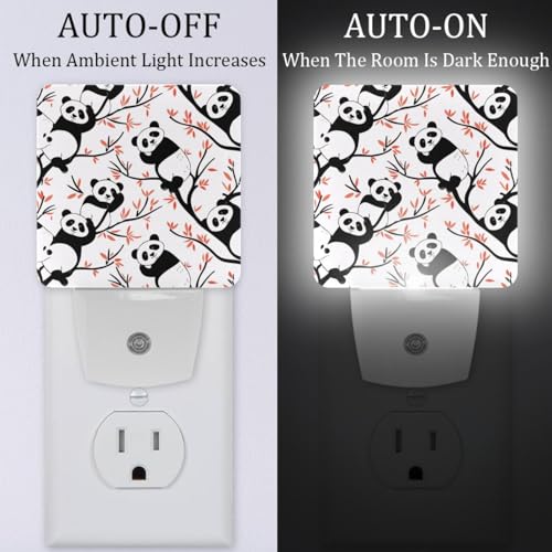 Night Lights Plug Into Wall 2 Pack, Cute Pandas Night Light for Kids miniatura 2