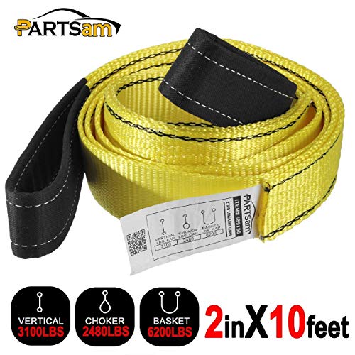Premium 2 Pcs Crane Towing Strap Durable 3400Dtex - Heavy Duty Web Sling