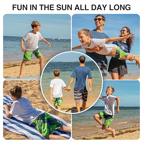 Image of Kanu Surf Boys' Toddler Troy Stripe Swim Trunks