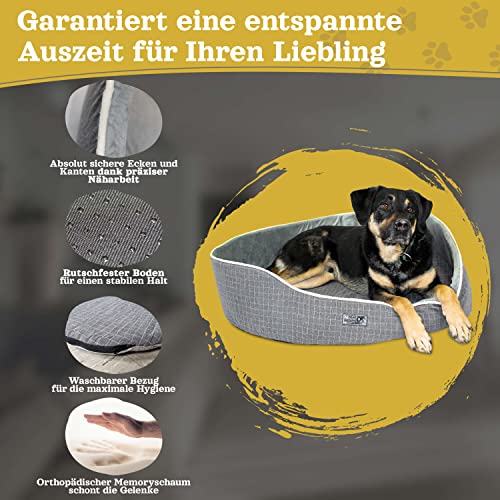 Dear Darling DD-05GR Luxus Hundebett Katzenbett Anthrazit Korb Memoryschaum Matratze (L) Hundekorb Katzenkorb Tierbedarf Haustierzubehör Tierbett