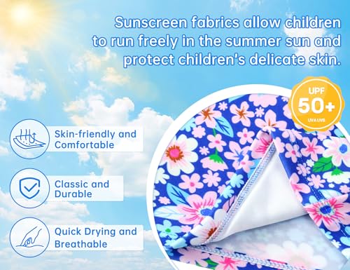 Image of Girls Tankini Swimsuit UPF50+ Ruffle 2 Piece Bathing Suit Full Coverage Kids Swimwear Ages 2-14 Years