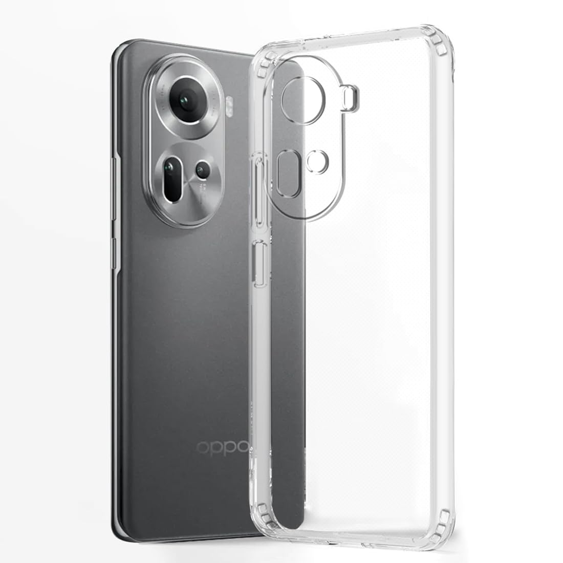 Fashionury Shockproof Crystal Clear Back Cover Case for Oppo Reno 11 5G | Raised Bumps for Camera & Screen Protection | Transparent Back Cover Case for Oppo Reno 11 5G (B0CSYVQZRF) Amazon Price History, Amazon Price Tracker