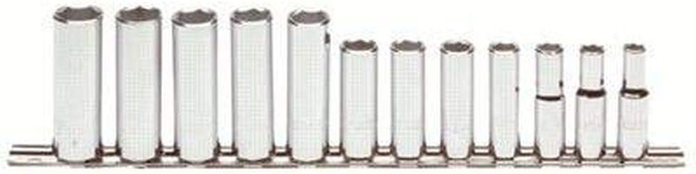 Stanley Proto J52205 12 Piece 6 Point 3/8 Drive Metric Deep Socket Set