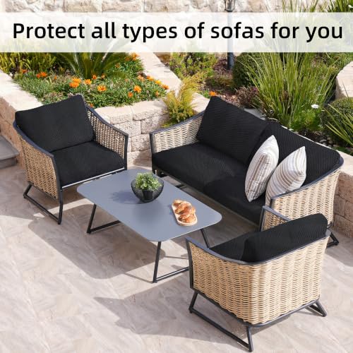 Image of 12 Pcs Outdoor Cushion Covers, Patio Sofa Cushion Covers Replacement