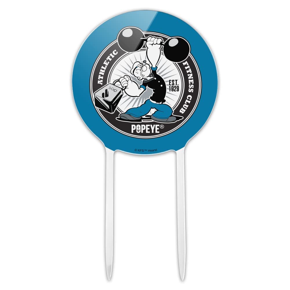 Acrylic Popeye Fitness Club Cake Topper Party Decoration for Wedding Anniversary Birthday Graduation