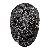 Kreeqe 2023 New Steampunk Skeleton Half Face Latex Mask Halloween Skeleton Skull Full Black Scary Monster Headgear(Skull Mask)