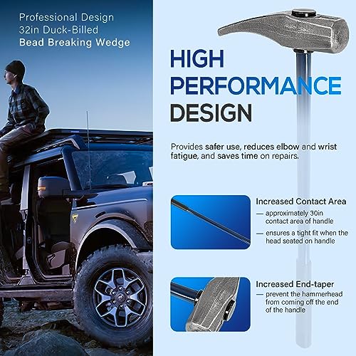 Image of Tire Hammer 35429 Bead Brkg Wg, Tire Bead Breaker Wedge Tool, Duck-Billed Hammer For Tire Removal Fit for Cars, Trucks, SUVs, ATVs, Motorcycles, Buses, Farm Tractors, and Aircraft Tires