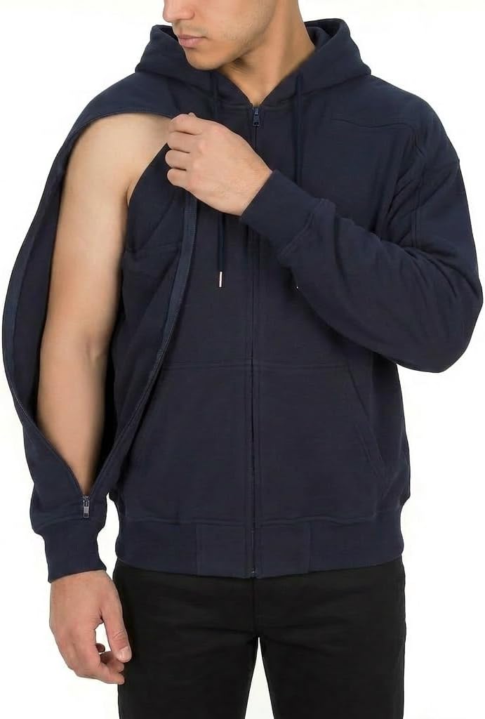 95% Cotton Hoodie with Full-Arm Access | Dialysis, Chemo & IV Infusion Sweatshirt | Unisex Relaxed Fit
