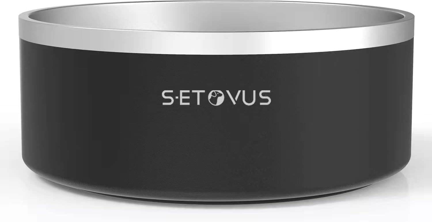 S-ETOVUS Dog Bowl Stainless Steel Dog Water Bowl - Non-Slip - No Spill Durable Cat Dog Food Bowls Pet Feeder Dish for Large Medium Small…