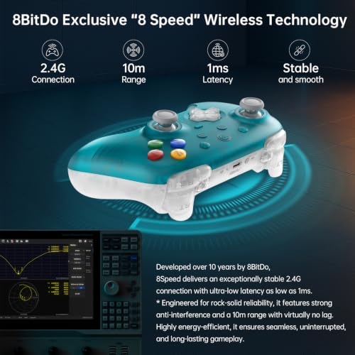 Image of 8Bitdo Ultimate 2 Wireless Controller,Clear Blue-TMR Joysticks