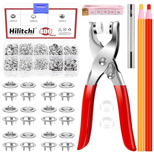 Boutons pression en métal argenté Hilitchi kit pinces outils réglage de vêtements