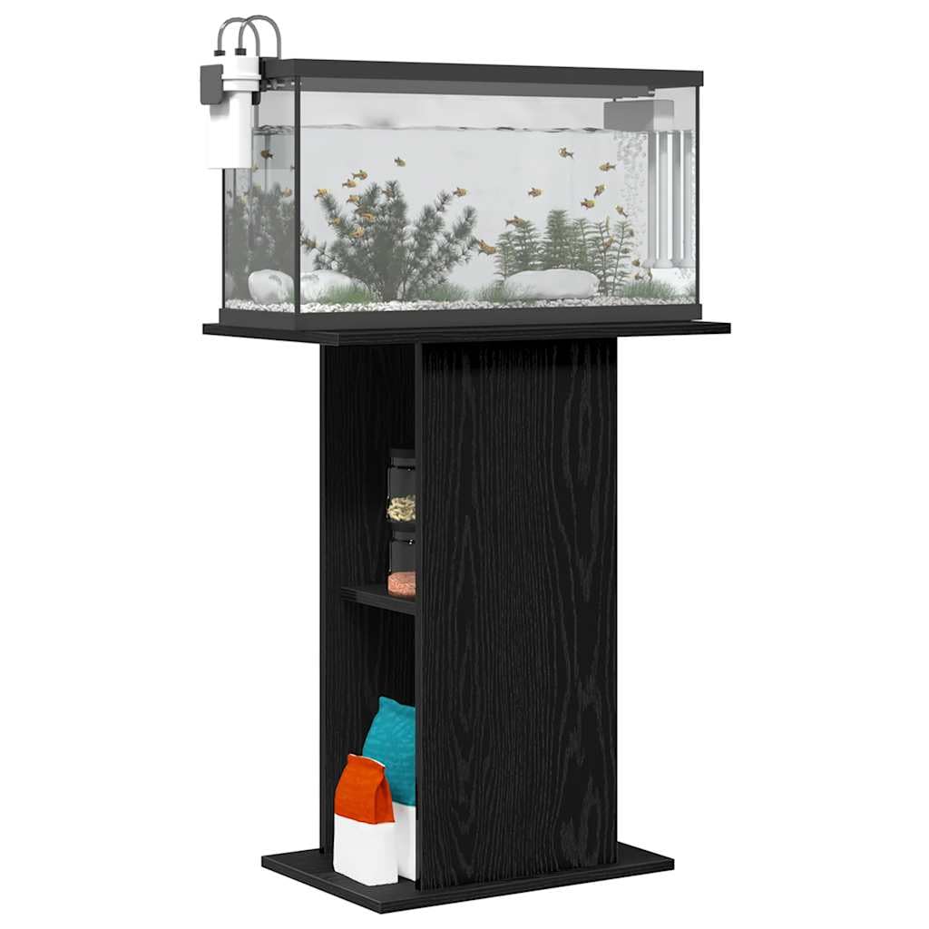 INLIFE Aquariumständer Schwarz Eichen-Optik 60,5x36x72,5 cm,Tier- & Haustierbedarf,Haustierbedarf,Aquaristik,Aquariumständer,Schwarz,11.05 KG,862157