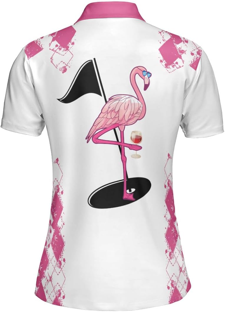 Custom Golf 3D Polo Shirt for Women Personalized Golf Polos Women Ladies Golf Shirts Short Sleeve Fun Golf Shirts for Women