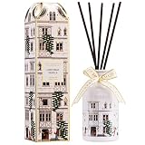 COCORRÍNA Reed Diffuser - Christmas Vanilla 6.7 fl oz Chirstmas Reed Diffuser with 8 Sticks Home Fragrance Bathroom Shelf Decor (Festive House Collection)