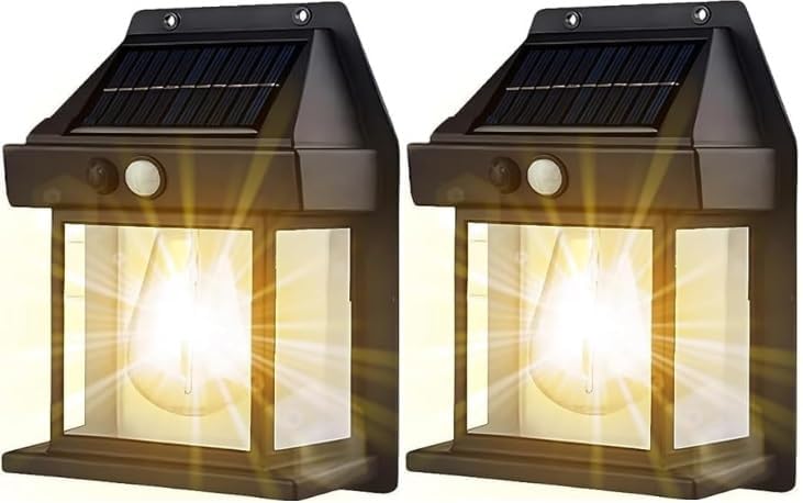 D- Search Solar Lights Outdoor Motion Sensor LED Spotlight Solar Lights Outdoor IP66 Waterproof, Solar Security Lights for Solar Security Electric_Lantern Color-Black. (Classic)