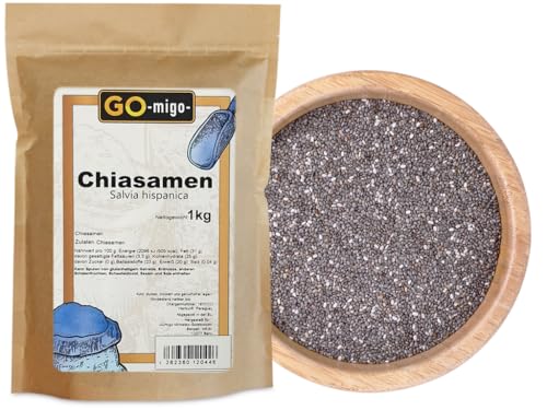 1kg Chia Samen 1 kg Sparpaket Top-Qualität, Salvia Hispanica Zip-Beutel