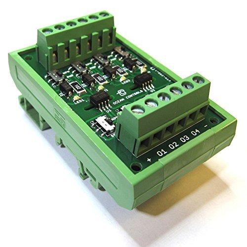 Electronics123.com, Inc. 4 Channel Opto-Isolator on DIN-Rail Mount