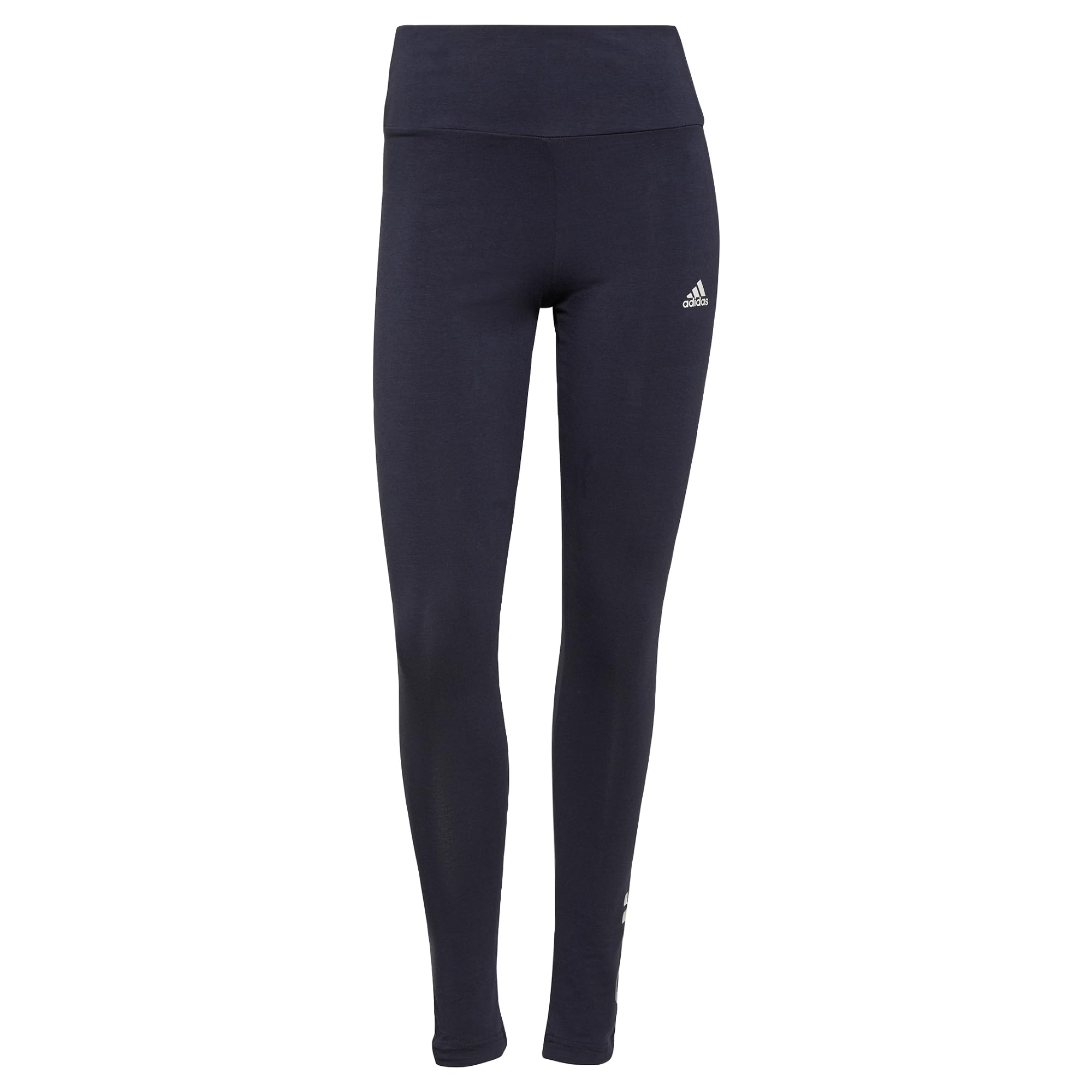 adidas Women's ESSENTIALS HIGH-WAISTED LOGO LEGGINGS, Legend Ink / White, XS
