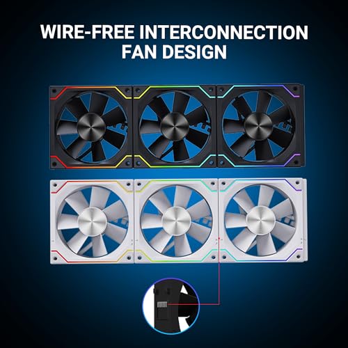 Image of Ant Esports ShiftFlow 3-In-1 120mm ARGB Stackable Fan Kit with Forward /Reverse, Speed Control Switch and Wire Free Daisy Chain - Black