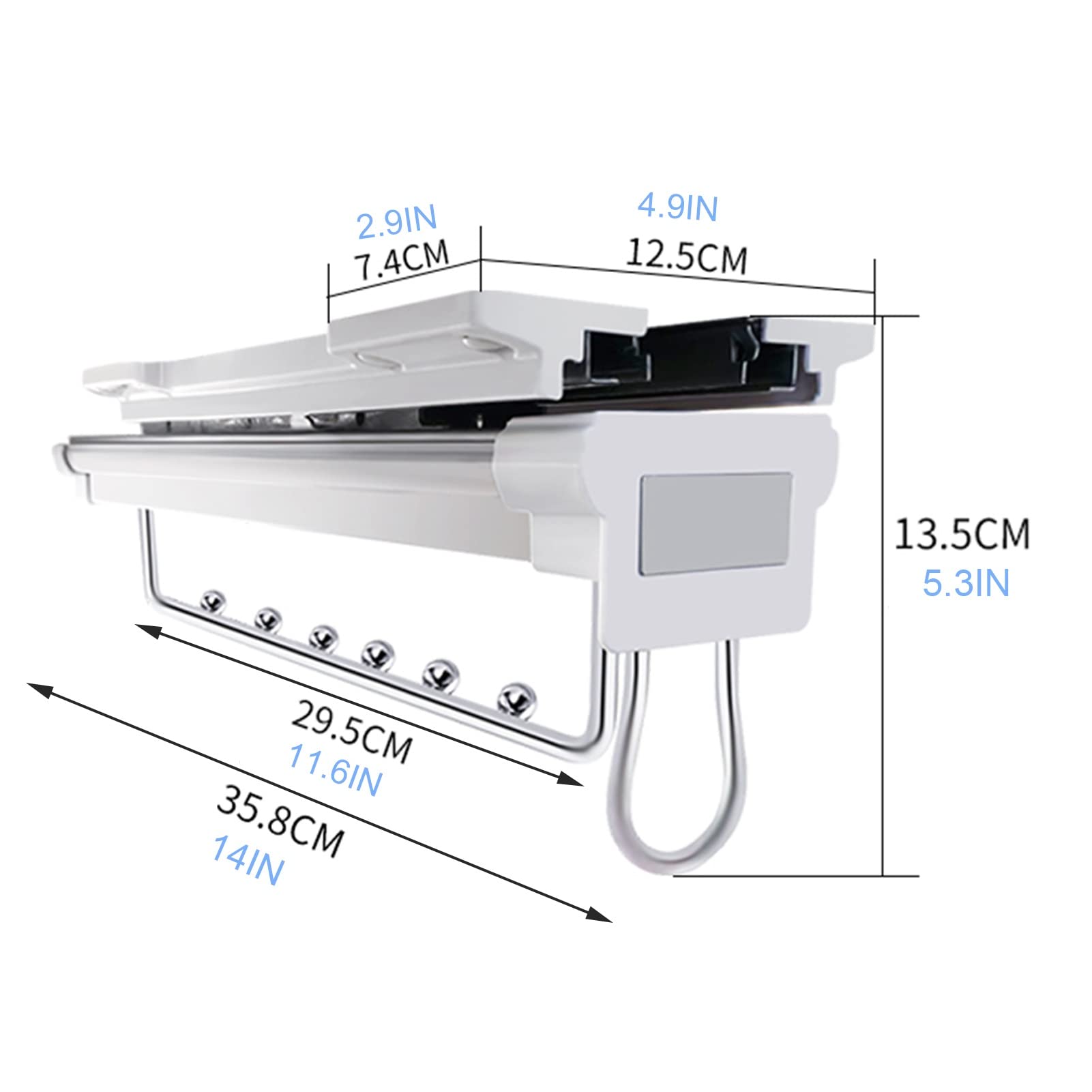 Varilla para valet de armario extraíble, Perchas para pantalones retráctiles para gabinete, Riel para perchas de ropa para guardarropa extensible, Riel deslizante de doble amortiguación, para
