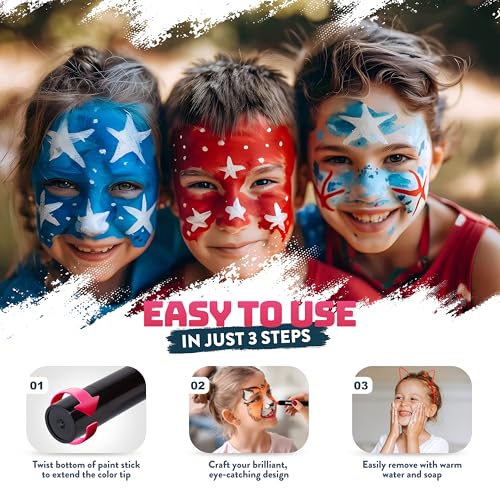 Gesichtsbemalungsstift, Körpermalstifte, einfarbig, schweißfest, wasserfest, tierversuchsfrei, für Kinder und Erwachsene, Kostümfeste, Halloween (schwarz)