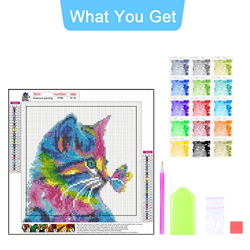 AmzKoi Diamant Schilderset voor doe-het-zelf 5D diamond painting, kat, schilderen op nummer, diamant, schilderij, kunst… - Image 7