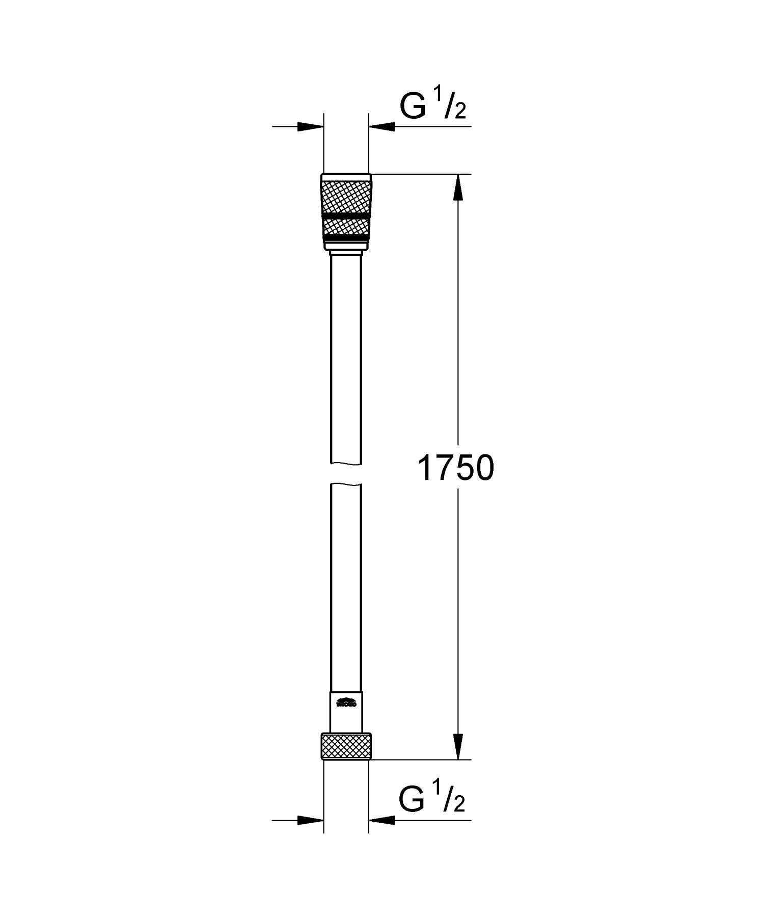 GROHE Flexible de douche salle de bains, Silverflex TwistStop, tuyau de douche 1750mm, anti-pliures, finition couleur dorée, raccord fileté universel 1/2", 28388GL0