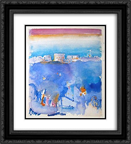 John Marin 2X Matted 20x22 Black Ornate Framed Art Print 'New York Fantasy'