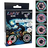 LuminKing 32 LED Spoke Lights - 30 Color Flashing Patterns Automatically Change, Easy Mount Bicycle Lights On Wheel Spokes, Vibration sensor