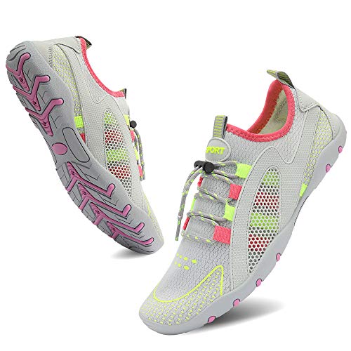 Image of MAYZERO Water Shoes Men Women Swim Surf Shoes Beach Pool Shoes Wide Toe Hiking Aqua Shoes Winter House Slippers
