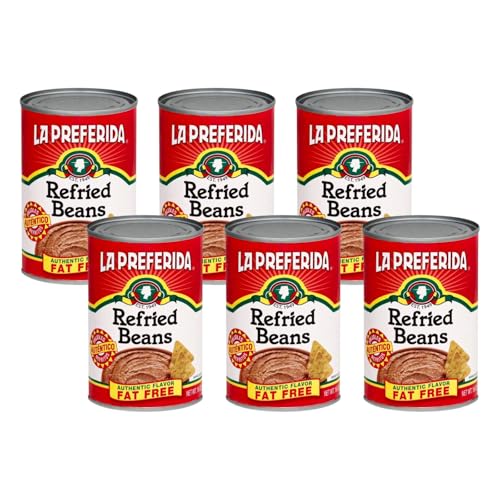 Image of La Preferida Fat Free Refried Beans, Mexican Style Side Dish, Ready to Eat Pinto Beans, Traditional Recipe, Fat Free, 16 Ounce (Pack of 6)