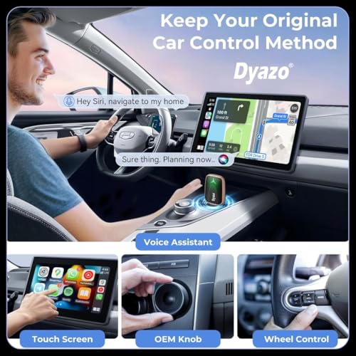 Image of Dyazo 2-in-1 Wireless Car Adapter for Apple CarPlay & Android Auto | Plug & Play Bluetooth Connection | Converts Wired System to Wireless | Fast Stable Performance | Compatible with iOS & Android