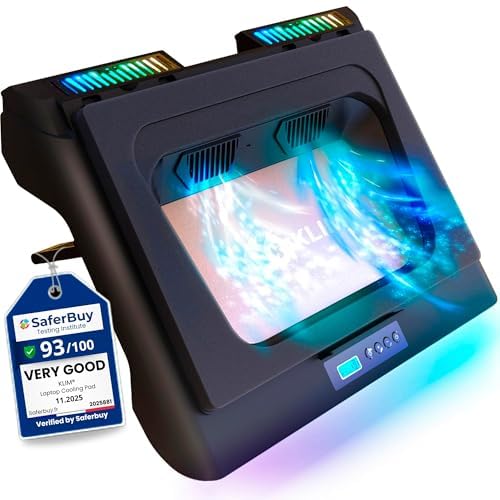 Image of KLIM Everest Laptop Cooling Pad | New | Powerful Turbo-Fan 4300 RPM Laptop Cooler | Sealed Foam for Maximum Performance | Avoid Overheating and Protect Your Gaming Laptop | 14-17.3 in