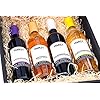 Elegante Geschenkbox mit 4 Fruchtweinen (Zwetschke, Quitte, Holunderbeere, Gelbe Himbeere – vegan)