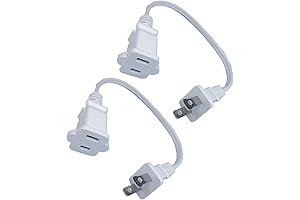 18 Inch Short Extension Cord 1 Ft, White Extension Cord 2 Prong,...