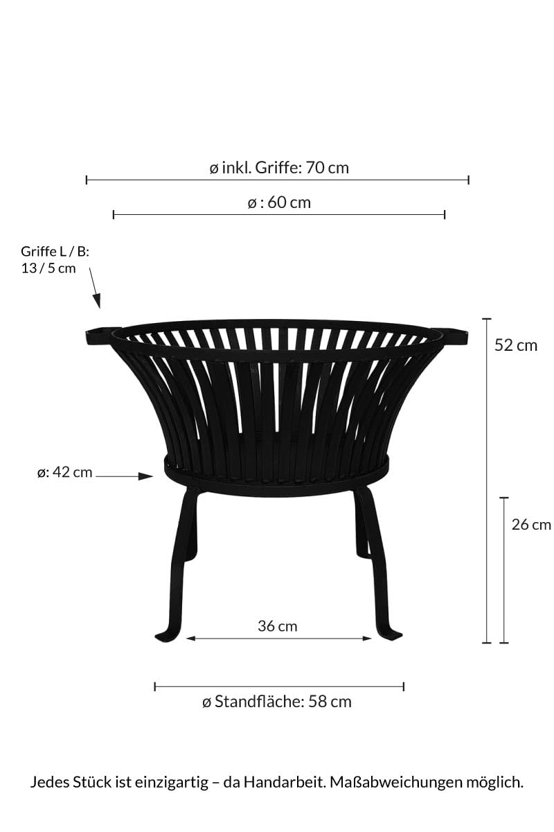 KUHEIGA Feuerkorb Tulip groß STABIL+SCHWER Feuerschale Grill