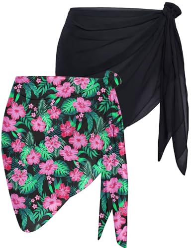 Cache-maillot de bain en mousseline de soie femme noir vert taille L fluide