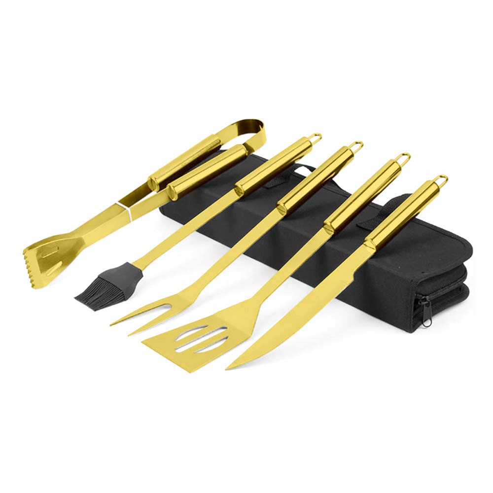 Mikamax – Millionaire BBQ Tools – Zestaw do grilla 5 szt. – Zestaw Narzędzi Do Grilla – Zestaw Akcesoriów Do Grilla Z Etui – Zestaw Naczyń Do Grilla – Akcesoria Do Grillowania BBQ – Zestaw Do Grillowania Dla Szefów Kuchni, Na Kemping, W Kuchni, Na Przyjęc