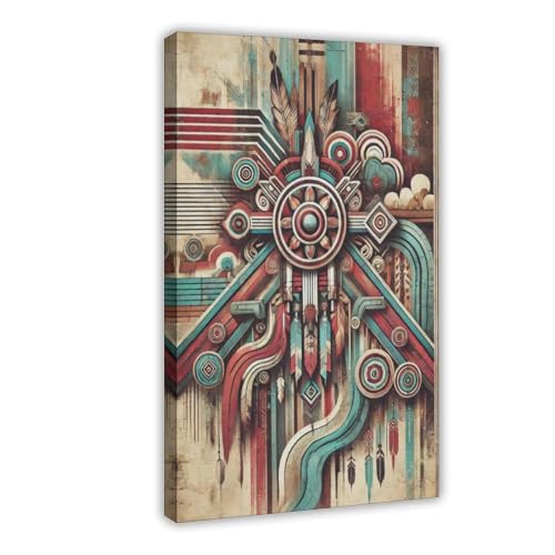 Impression sur toile amérindienne 40x60 cm NFFBGFD pour décoration murale