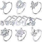Goerhsjie Anillos de nariz, aros de nariz, piercings de nariz, aros de nariz, piercing de nariz, joyería de nariz, anillos de nariz para mujer, aro de nariz, aro de nariz, aro de nariz, aro de nariz