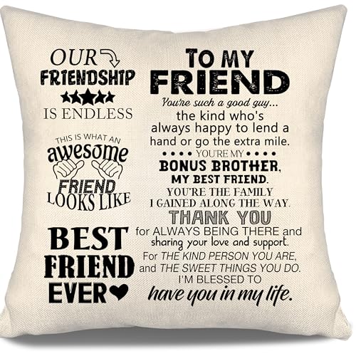 to My Friend You are Such A Good Guy Our Friendship is Endless Throw Pillow Cover Present for Men Birthday Gift Graduation Gift (Friend)