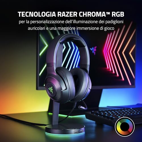 Kraken V3 X USB - Cuffie cablate USB da gaming Comfort ultraleggero (ultra-leggera da 285g, Driver TriForce da 40mm, Microfono cardioide HyperClear, Audio Surround 7.1, Chroma RGB) Negro - Cuffia gaming - Immagine 7