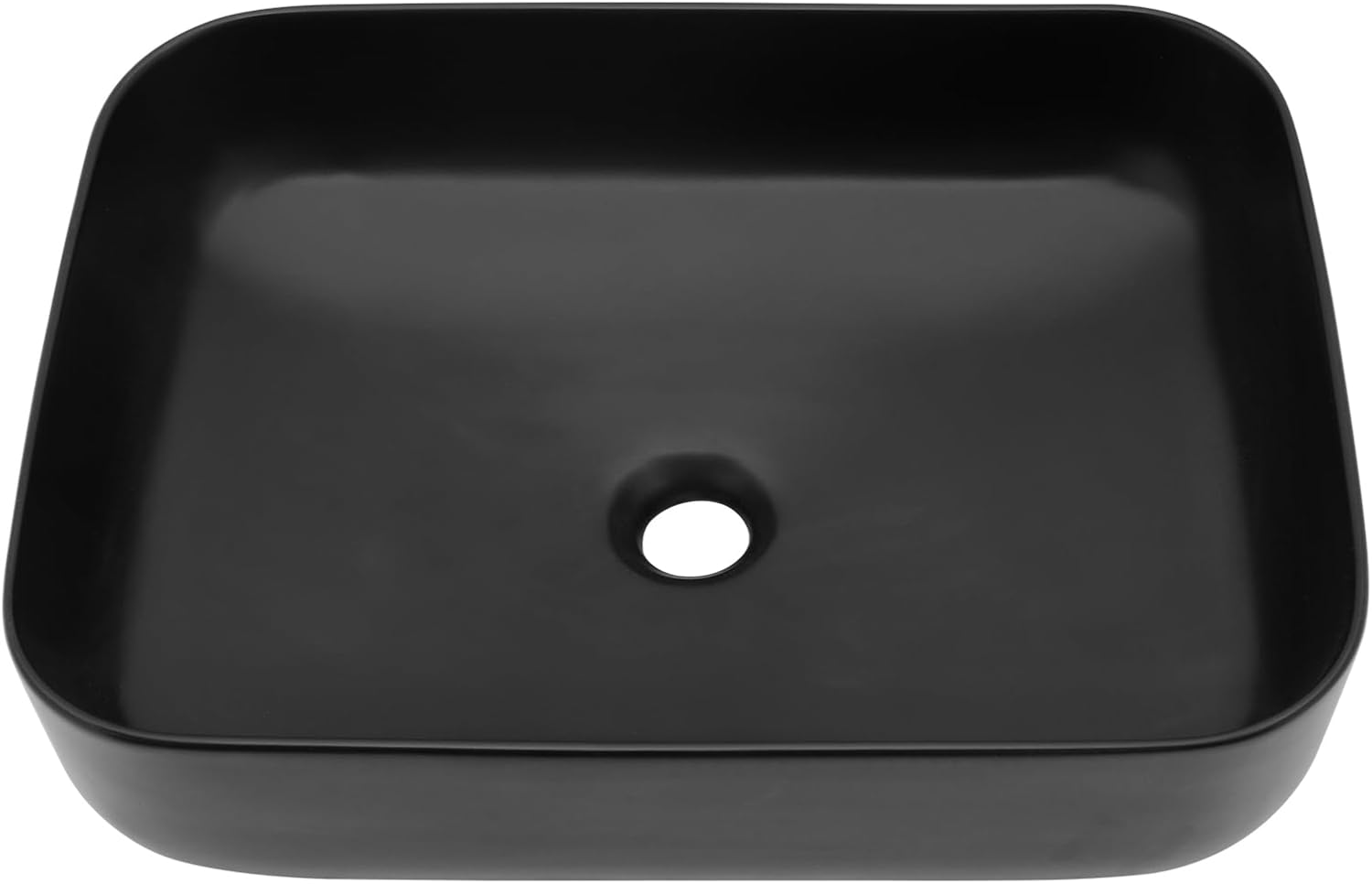 20''x16'' White Vessel Sink with Black Rim 20 Inch Modern Rectangular Above Counter Bathroom Vanity Sink Porcelain Ceramic with High Gloss Finish